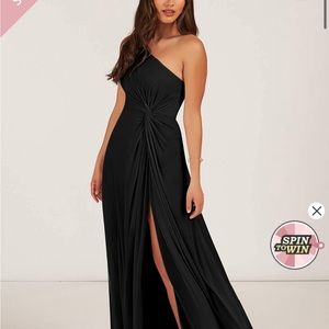 NEW Black AZAZIE BROOKE
A-Line One Shoulder Mesh Floor-Length Dress - Size 6